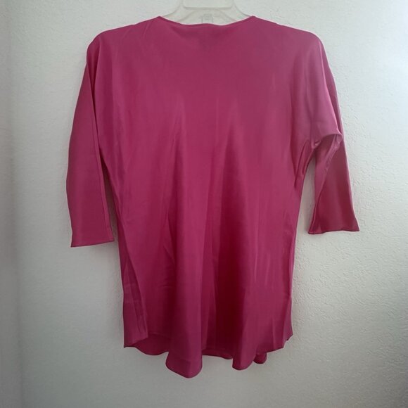 NWT Crabtree & Evelyn Sleepwear Set S Hot Pink 100% Silk Old Money Coquette Vtg - Picture 6 of 12